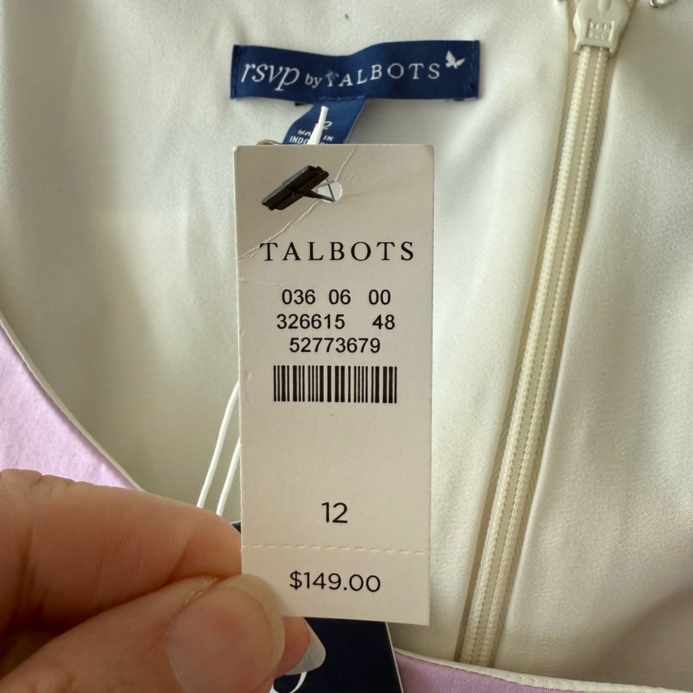 NWT Talbots RSVP Striped sleeveless Dress in White, Blue, Purple, Mint - Picture 8 of 13
